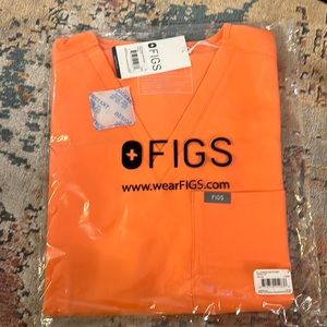 Figs Catarina Top Size Small Brand New Bright Orange Sunset